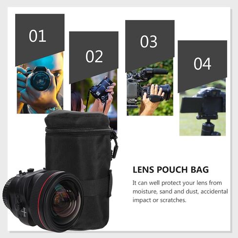 حافظة عدسات نايلون مضادة للماء ومضادة للصدمات لعدسة كاميرا Dslr مقاس M 9x9x16 سم حقيبة كاميرا واقية للمصورين والسفر in Kuwait