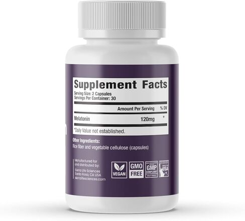 120 mg High Dosage Melatonin Max in Easy-to-Swallow Capsules - 30 Servings in Saudi Arabia