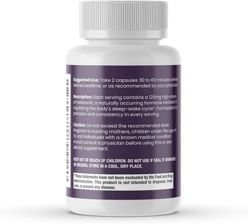 120 mg High Dosage Melatonin Max in Easy-to-Swallow Capsules - 30 Servings in Saudi Arabia