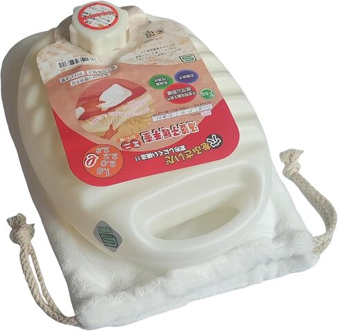 Japanese Style Plastic Hot Water Bottle Yutanpo with Microfiber Cover for Bed Warmer for Kids Adults, Pink in Saudi Arabia