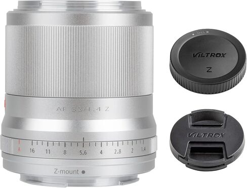 VILTROX 33mm F1.4 APS-C Auto Focus Prime Lens Compatible with Nikon ZFC Nikon Camera Z5, Z50, Z6, Z6Ⅱ, Z7, Z7Ⅱ (Silver) in Saudi Arabia