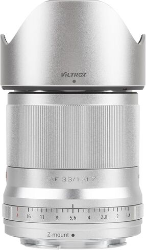 VILTROX 33mm F1.4 APS-C Auto Focus Prime Lens Compatible with Nikon ZFC Nikon Camera Z5, Z50, Z6, Z6Ⅱ, Z7, Z7Ⅱ (Silver) in Saudi Arabia