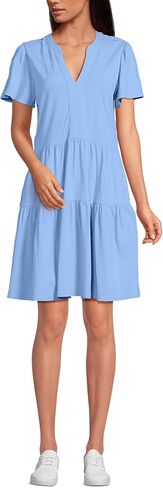 Lands' End Women's Cotton Jersey Tiered Mini Dress in Saudi Arabia