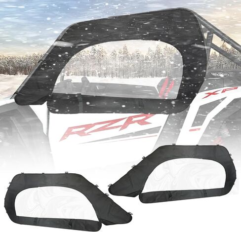 Qymoto Polaris RZR XP 4 1000 أبواب طاقم ، حاوية الباب العلوي الناعم المتوافق مع Polaris RZR XP1000 4 مقاعد 2014-2023 مع نافذة مفتوحة السوستة الشاقة ، توقف البرد ، المطر ، الغبار والحطام في الهواء الطلق في الهواء الطلق in Kuwait