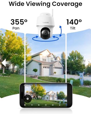 نظام REOLINK لكاميرات الأمان الشمسية اللاسلكية في الهواء الطلق، حزمة صغيرة من Argus PT+Home Hub مع TrackMix، رؤية ليلية ملونة، اكتشاف ذكي، واي فاي 2.4/5 جيجا هرتز، بدون اشتراكات in Saudi Arabia