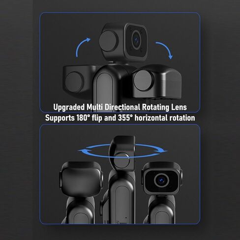 Dpofirs 2k Video Camera, Portable Video Camera with 355° Rotatable Wide Angle Lens and Rear Clamp, Anti Shake, Night Mode, Chest, Support 256G in Saudi Arabia