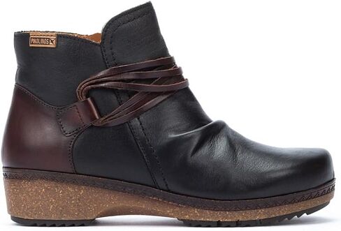 PIKOLINOS Flat Ankle Boots Leather Granada for Woman Black in Saudi Arabia
