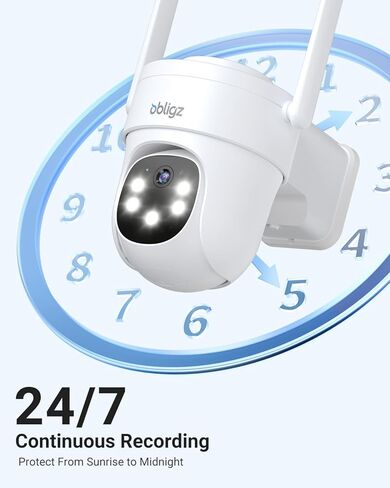 كاميرا أمان خارجية تعمل بالطاقة الشمسية - كاميرات مراقبة تسجيل AOV 24/7 لاسلكية في الهواء الطلق مع عرض 360 درجة، تتبع تلقائي للإنسان (تتضمن بطاقة SD سعة 128 جيجا) in Kuwait