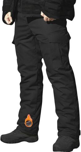 Men's Camo Tactical Pants Waterproof Windproof Hiking Pants Winter Thermal Warm Snow Cargo Pants in Saudi Arabia