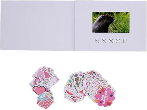 Jectse 5 inch LCD Screen Video Greeting Card supports720P HD with Built in Memory, A5 Size, 2 Sticker Packs included, Ideal for Weddings, Restaurants in Saudi Arabia