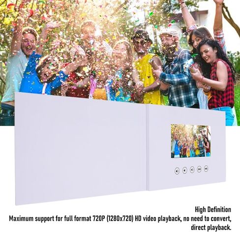 Jectse 5 inch LCD Screen Video Greeting Card supports720P HD with Built in Memory, A5 Size, 2 Sticker Packs included, Ideal for Weddings, Restaurants in Saudi Arabia