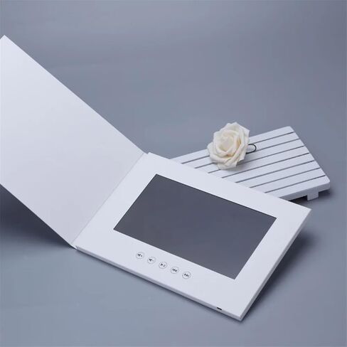Jectse 5 inch LCD Screen Video Greeting Card supports720P HD with Built in Memory, A5 Size, 2 Sticker Packs included, Ideal for Weddings, Restaurants in Saudi Arabia