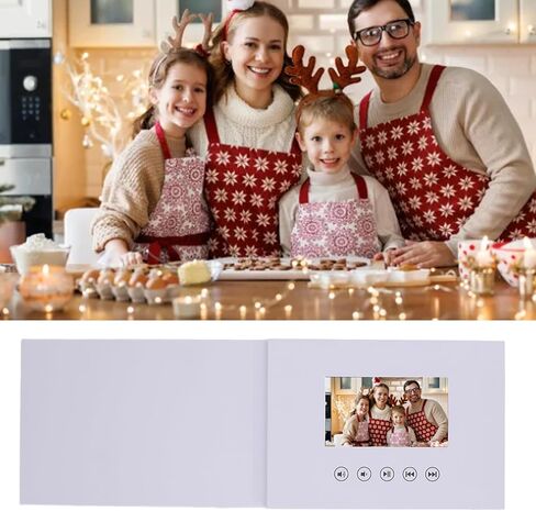 Jectse 5 inch LCD Screen Video Greeting Card supports720P HD with Built in Memory, A5 Size, 2 Sticker Packs included, Ideal for Weddings, Restaurants in Saudi Arabia