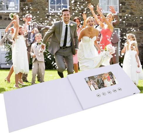 Jectse 5 inch LCD Screen Video Greeting Card supports720P HD with Built in Memory, A5 Size, 2 Sticker Packs included, Ideal for Weddings, Restaurants in Saudi Arabia