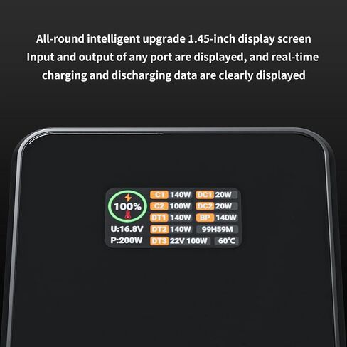 ZGCINE ZG-X222 بطارية V-Mount 222Wh/14.8V، PD3.1 140W USB-C و3 منافذ D-Tap (22V Boost) مع شاشة 1.4 بوصة لكاميرات Sony/Canon/Nikon، والشاشات، وأضواء الفيديو - 2.95 رطل، برتقالي in Kuwait