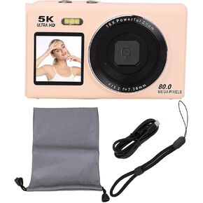 5K Digital Camera for Photography, 80MP UHD 18X Zoom Autofocus Vlogging Camera for with 2.8in 1.5in Dual Screen, Compact Video WiFi Cameras with Flash (32GB) in Saudi Arabia
