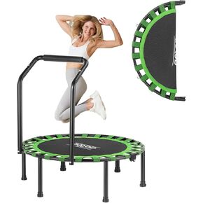 AOTOB 40" Fitness Trampoline for Adult, Max Load 450 LBS Foldable Rebounder with Durable Bungees, Mini Trampoline Exercise for Workout for Quiet and Safely Cushioned Bounce in Kuwait