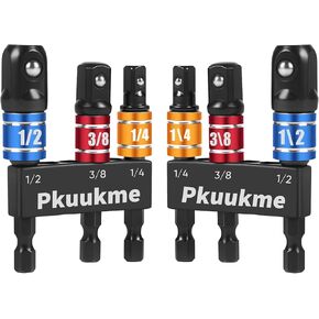 مجموعة محول محول مقبس 3PCS - 1/4 "، 3/8" ، 1/2 "محولات مقبس الحفر مع بت سائق التمديد وحاملها ، محولات حفر المقبس متوافقة مع تدريبات الطاقة وجع عزم الدوران العالي in Kuwait