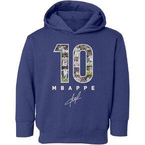 Mbappe-Inspired 10 Collage Graphic - Madrid Tribute Toddler Hooded Sweatshirt in Saudi Arabia