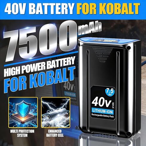 40V 7.5Ah Replacement Battery for Kobalt 40V MAX Lithium Ion Battery KB440-06 KB240-06 KB2540C-06 KB640-03 in Saudi Arabia