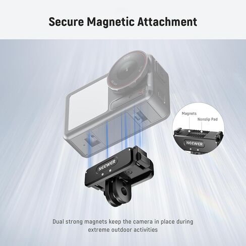 NEEWER Basics M20 Magnetic LED Camera Light + AC011 Magnetic Mount Adapter Compatible with DJI Osmo 360/5 Pro/4/3, Light for Nano Action 3 4 5 Pro Cage NEEWER AC009 PRO Accessories Expansion Adapter in Saudi Arabia