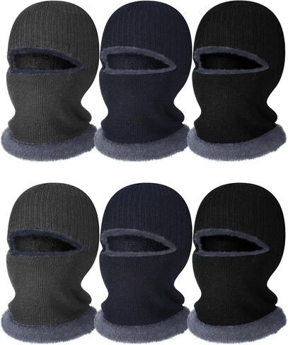 Bencailor 6 Pieces Winter Balaclava Ski Mask Warm Knitted Thermal Fleece Face Mask for Women Men Outdoor Sports Cold Weather in Saudi Arabia