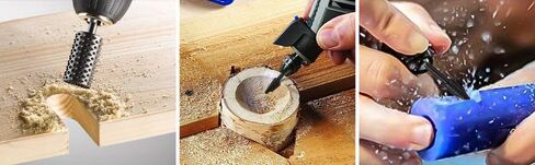 5pcs Wood Carving File Rasp Drill Bit, 1/4" 6mm Rotary Rasp Drill Bit Set, DIY Woodworking Rotating Embossed Chisel Shaped Shank Tool Burr Power Tools for Engraving Polishing Grinding in Saudi Arabia