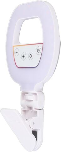 Yinhing RGB Video Light مع مشبك/حامل، 3 خيارات لدرجة حرارة اللون، 5 إعدادات سطوع قابلة لإعادة الشحن 2700 6500K CRI Ra95 LED، ضوء ملء للبث المباشر للتصوير الفوتوغرافي والتصوير بالفيديو والمكياج in Kuwait