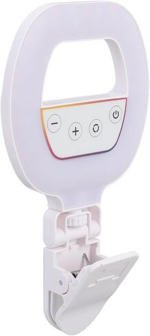 Yinhing RGB Video Light مع مشبك/حامل، 3 خيارات لدرجة حرارة اللون، 5 إعدادات سطوع قابلة لإعادة الشحن 2700 6500K CRI Ra95 LED، ضوء ملء للبث المباشر للتصوير الفوتوغرافي والتصوير بالفيديو والمكياج in Kuwait