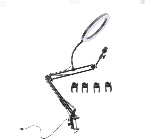 Yinhing Overhead Light with Phone Clamp/Holder Desktop Light for Professional Beauty Makeup Nail Art Live Streaming Photography and Video Recording in Saudi Arabia