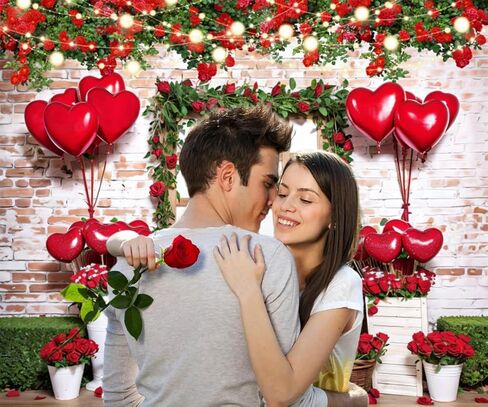 Valentine's Day Backdrops for Photography LFEEY 10x8ft Red Rose Flower Wall Love Sign Photo Backdrop Mother's Day Photography Background Wedding Bridal Shower Engagement Party Video Backdrop Banner in Saudi Arabia