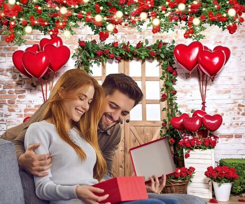 Valentine's Day Backdrops for Photography LFEEY 10x8ft Red Rose Flower Wall Love Sign Photo Backdrop Mother's Day Photography Background Wedding Bridal Shower Engagement Party Video Backdrop Banner in Saudi Arabia