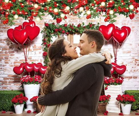 Valentine's Day Backdrops for Photography LFEEY 10x8ft Red Rose Flower Wall Love Sign Photo Backdrop Mother's Day Photography Background Wedding Bridal Shower Engagement Party Video Backdrop Banner in Saudi Arabia