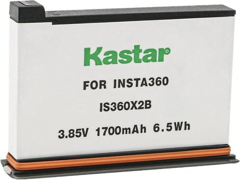 بطارية Kastar بديلة مكونة من عبوتين لبطارية ليثيوم بوليمر قابلة لإعادة الشحن Insta 360 ONE X2، كاميرا Insta360 ONE X2 (غير مقاومة للماء) in Kuwait
