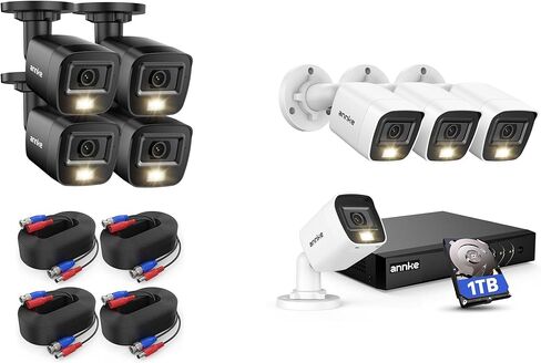 نظام كاميرا أمان ANNKE 8CH 2MP، مسجل 8 قنوات H.265+ DVR، اكتشاف الإنسان/المركبة بالذكاء الاصطناعي، كاميرات 8X 1080P مع رؤية ليلية ذكية مزدوجة الألوان لمراقبة المنزل والأعمال، IP67، محرك أقراص ثابتة سعة 1 تيرابايت in Saudi Arabia