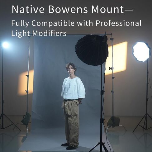 Yunseity 200W COB LED Video Light, Lightweight 830g Portable Studio Lighting with 1.3 Inch LCD Screen and APP Control, for Indoor Outdoor Photography Videography (X200RGB Combo) in Saudi Arabia