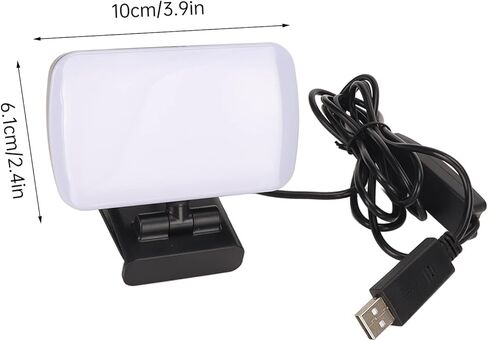 ضوء كاميرا ويب USB 3 ألوان فاتحة 10 أوضاع تعتيم مرنة قابلة للدوران ضوء فيديو صغير لأجهزة الكمبيوتر المحمول اجتماع التعليم مادة ABS 10 × 6.1 سم in Kuwait