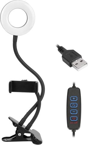USB ملء الضوء LED حلقة الضوء 10 التروس يعتم مع مقطع للتصوير الفوتوغرافي المباشر القراءة التطريز وظيفة قوية قابل للتعديل سطوع درجة حرارة اللون مرنة ذراع المصباح USB in Kuwait