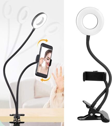 USB ملء الضوء LED حلقة الضوء 10 التروس يعتم مع مقطع للتصوير الفوتوغرافي المباشر القراءة التطريز وظيفة قوية قابل للتعديل سطوع درجة حرارة اللون مرنة ذراع المصباح USB in Kuwait