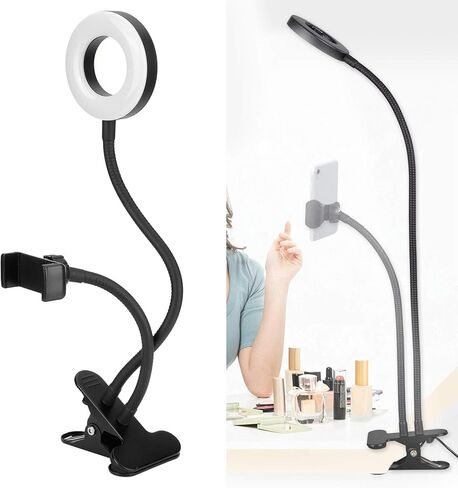 USB ملء الضوء LED حلقة الضوء 10 التروس يعتم مع مقطع للتصوير الفوتوغرافي المباشر القراءة التطريز وظيفة قوية قابل للتعديل سطوع درجة حرارة اللون مرنة ذراع المصباح USB in Kuwait