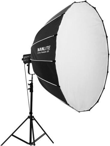 مصباح كشاف LED ثنائي اللون من Nanlite FC300B 2700K-6500K مع 12 تأثيرًا مدمجًا وNanlite Parabolic 150 Softbox سريع الفتح مع حامل بوينز (عنصران) in Kuwait