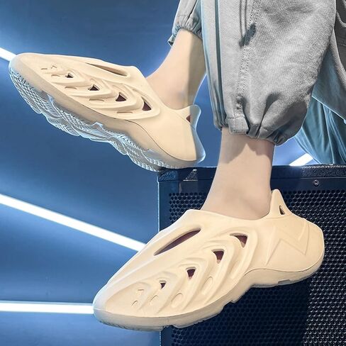 Plus-Size Fashion Foam Runner Casual Hollow Sports Shoes Closed Toe Cloud Slides Pillow Walking Shoes Sneakers Soft Outdoor Beach Sandals for Women Men in Saudi Arabia