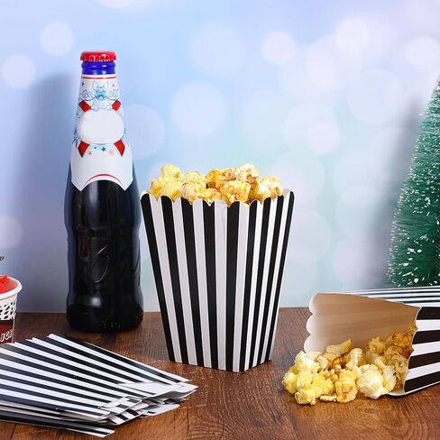 18 قطعة من علب الفشار، صندوق فشار صغير من الورق المقوى، وعاء الفشار من الورق المقوى مقاس 2 × 2.75 × 5 بوصة، دلاء صغيرة من الفشار لليلة الفيلم، أوعية الفشار المخططة لمسرح الأفلام، هدايا ليلية للأفلام (أحمر) in Kuwait