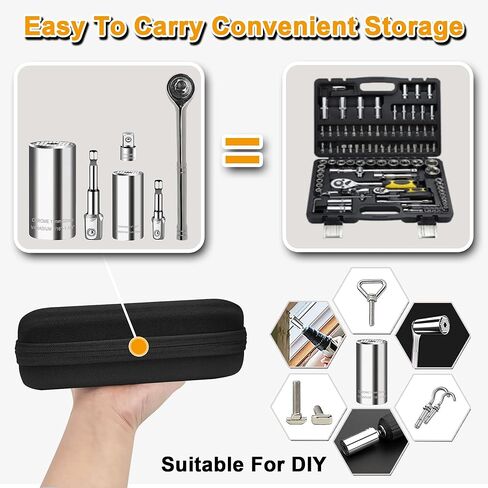 Universal Socket Wrench Set (11-32mm 7-19mm),super socket unscrew any bolt,Professional Sockets Tools with Power Drill & 3/8 inch Ratchet Wrench Adapter Chrome Vanadium Steel in Saudi Arabia