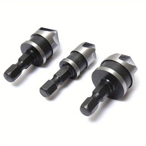 3pcs Hex Countersink Boring Set for Wood Metal Quick Change Drill Bit Tools Hexagonal Shank Carbon Steel in Saudi Arabia