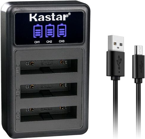 Kastar 4 Pack EN-EL5 Battery and Triple Charger Compatible with Nikon EN-EL5 ENEL5 Battery, Nikon MH-61 MH-61P Charger, Nikon Coolpix S10, Coolpix 5900 7900 P3 P4 P80 P90 P100 P500 P6000Camera in Saudi Arabia