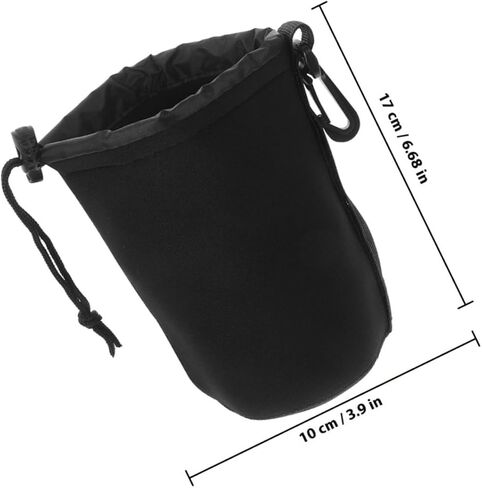 NOLITOY 3pcs Waterproof Drawstring Camera Lens Bags Neoprene Lens Storage Pouch Outdoor Compact Protector Case for Dslr Photography in Saudi Arabia