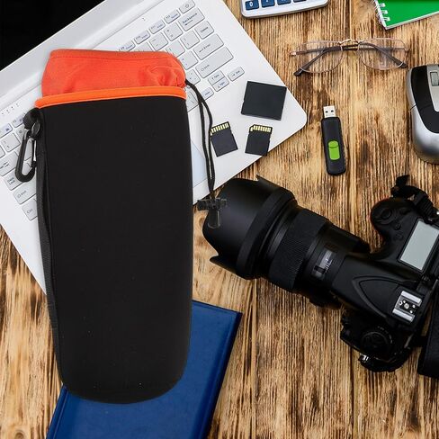 NOLITOY Waterproof Camera Lens Bag Set Bright Color Lens Pouch with Thickened Neoprene and Fleece Lining Drawstring Protective Case Sizes S/m/l/xl in Saudi Arabia