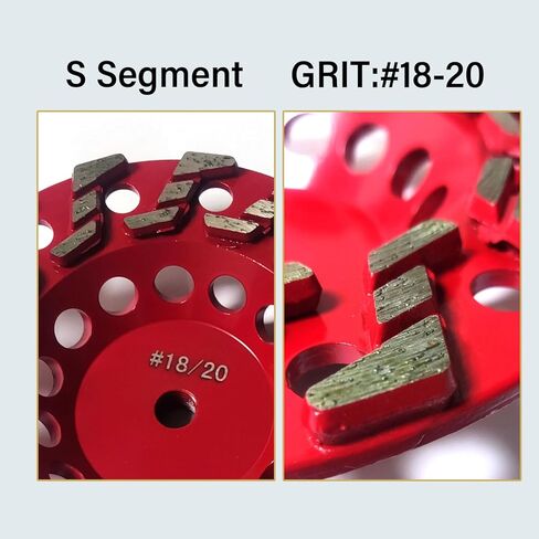 7" High Performance Diamond Grinding Wheels, Engineered for Aggressive Concrete, Masonry, Aint, epoxy, Mastic, and Surface coatings, 14 S Segments, 5/8"-11 Arbor, #18/20 Grit. in Saudi Arabia