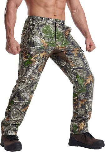 سروال صيد مموه عازل مبطن بالصوف للرجال من LOOGU مضاد للرياح ومقاوم للماء سروال تكتيكي ناعم للرجال in Kuwait